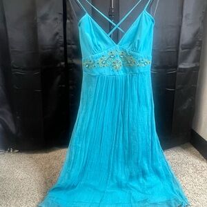 (SOLD) Laundry By Shelli Segal Turquoise Maxi Dress